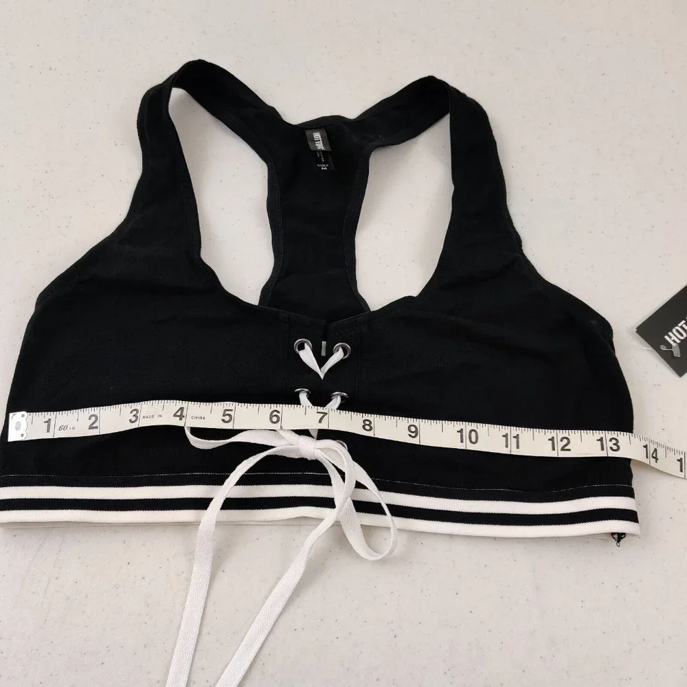 Hot Topic Black & White Racer back Bralette *Back UP* size Medium